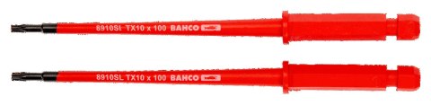 BAHCO Grot wymienny izolowany SLIM do śrub TORX T10x100 mm do wkrętaka 808060, 2 szt. BAHCO