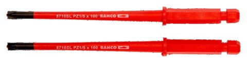 BAHCO Grot wymienny izolowany SLIM kombinowany do śrub 5.0/PZ1 x 100 mm do wkrętaka 808060, 2 szt. BAHCO