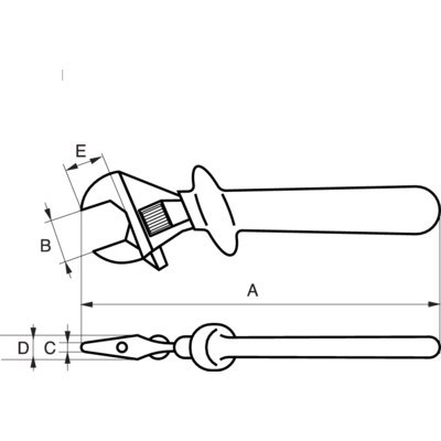 BAHCO Klucz nastawny izolowany 8", max. otwarcie 24 mm 8071V BAHCO