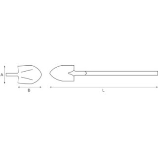 BAHCO Łopata zaokrąglona nieiskrząca CU-BE 290 mm BAHCO