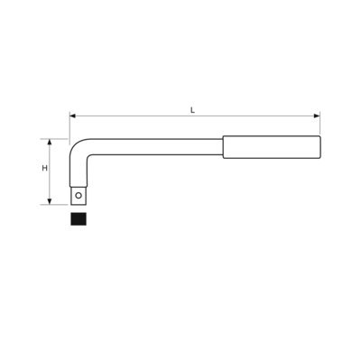 BAHCO Pokrętło odsadzone 1/2", nieiskrzące CU-BE, 225 mm BAHCO