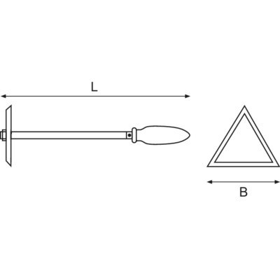 BAHCO Skrobak trójkątny nieiskrzący 450mm BAHCO