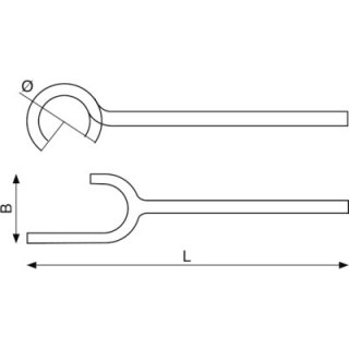 BAHCO Klucz do zaworów nieiskrzący AL-BR 490 mm, śr. otwarcia 60 mm BAHCO