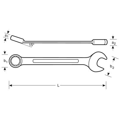 BAHCO Klucz płasko-oczkowy 16 mm, nieiskrzący AL-BR BAHCO