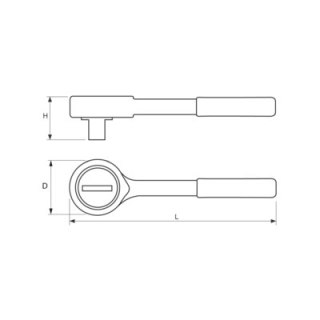 BAHCO Grzechotka ze stali nierdzewnej 1/2" 245 mm BAHCO