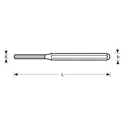 BAHCO Przebijak 2.5 mm x 125 mm z rękojeścią BAHCO