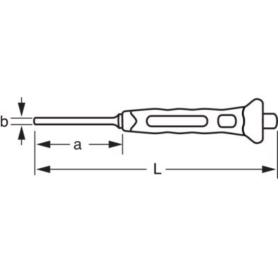 BAHCO Punktak cylindryczny równoległy 10 mm z dwukomponentowym uchwytem 180 mm BAHCO