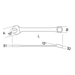 Beta Klucz płasko-oczkowy polerowany 10 mm długi, 42LMP Beta