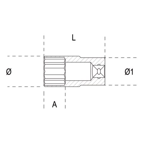 Beta Nasadka 1/2" 12-kątna 32 mm długa, 920BL Beta