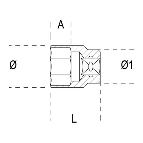 Beta Nasadka 1/2" z profilem uniwersalnym 10 mm / 3/8" / E12 / M12 chromowana, 920U Beta