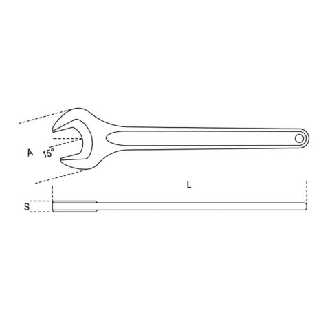 Beta Klucz płaski jednostronny czerniony 120 mm, 53 Beta