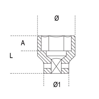 Beta Nasadka udarowa 1.1/2" 6-kątna 100 mm, 730 Beta