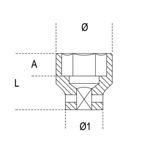 Beta Nasadka udarowa 1.1/2" 6-kątna 115 mm, 730 Beta
