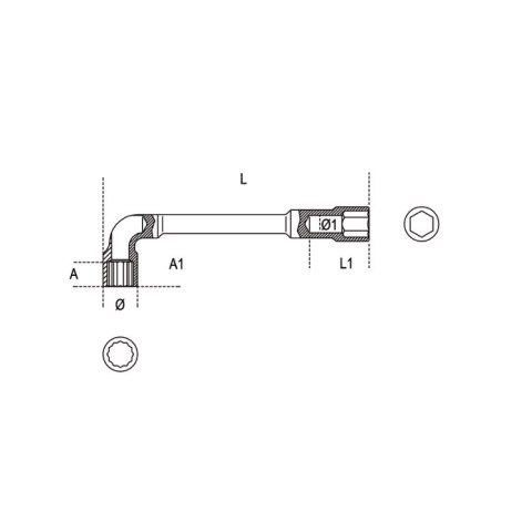 Beta Klucz fajkowy dwustronny 11x11 mm, 932 Beta