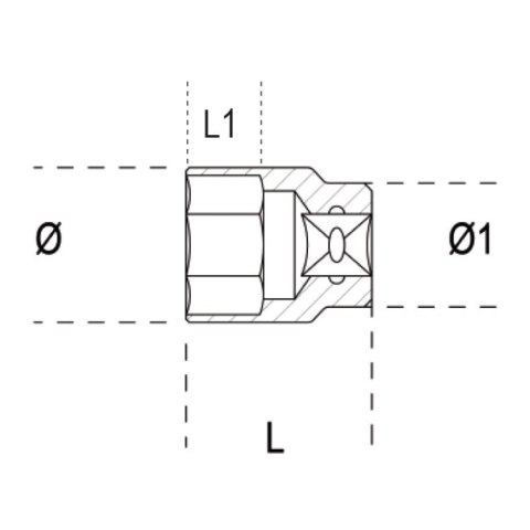 Beta Nasadka 1/2" 6-kątna nierdzewna 10 mm, 920INOX-A Beta