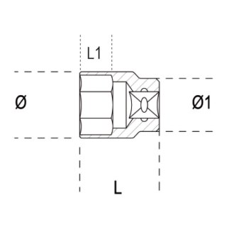 Beta Nasadka 1/2" 6-kątna nierdzewna 12 mm, 920INOX-A Beta