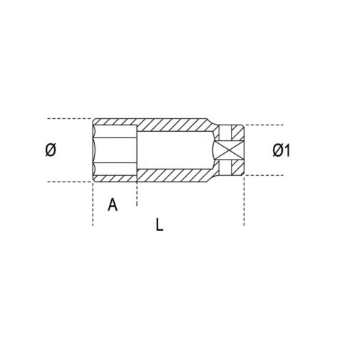 Beta Nasadka udarowa 3/4" 6-kątna długa 17 mm fosforowana, 728L Beta