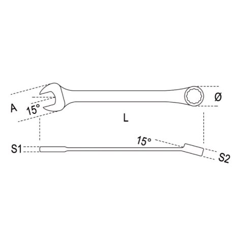 Beta Klucz płasko-oczkowy nieiskrzący CU-BE 9/32", 42BA-AS Beta