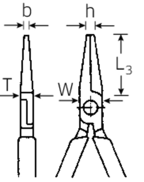 STAHLWILLE Szczypce płaskie krótkie L=160mm; chromowane, rękojeść 2K STAHLWILLE