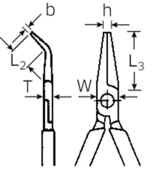 STAHLWILLE Szczypce półokrągłe odgięte 45st.VDE1000V 160mm z ostrzem tnącym (radio/tel.); chrom./izolow. STAHLWILLE