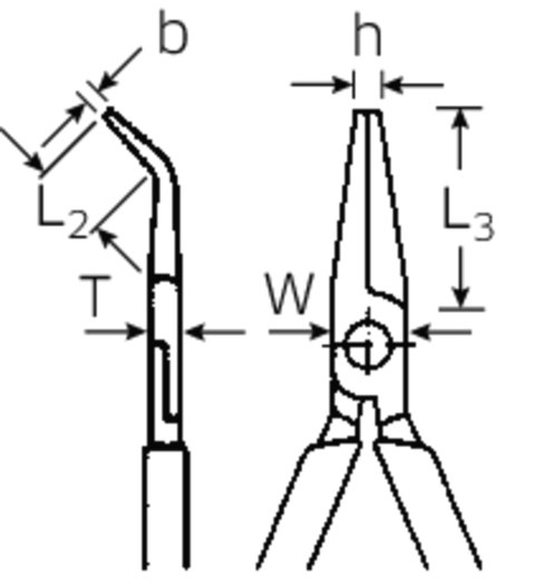 STAHLWILLE Szczypce półokrągłe odgięte 45st.VDE1000V 160mm z ostrzem tnącym (radio/tel.); chrom./izolow. STAHLWILLE