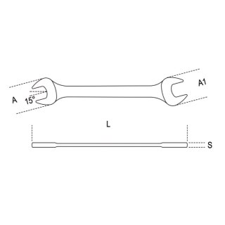 Beta Klucz płaski dwustronny 17x19 mm, 55 Beta