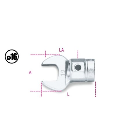 Beta Końcówka wtykowa płaska 10 mm, króciec 16 mm, 642 Beta