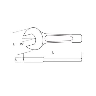 Beta Klucz płaski jednostronny do pobijania 100 mm, 58 Beta