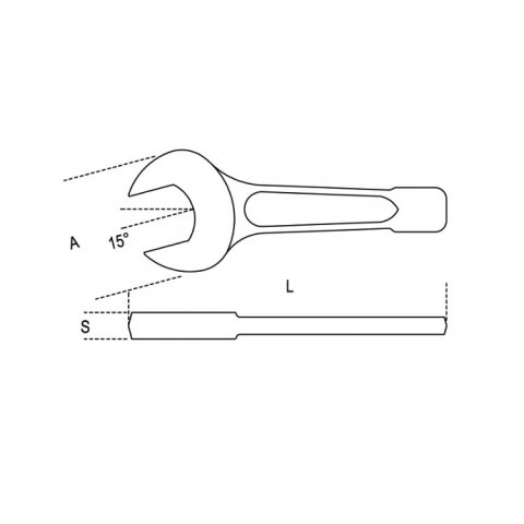 Beta Klucz płaski jednostronny do pobijania 100 mm, 58 Beta