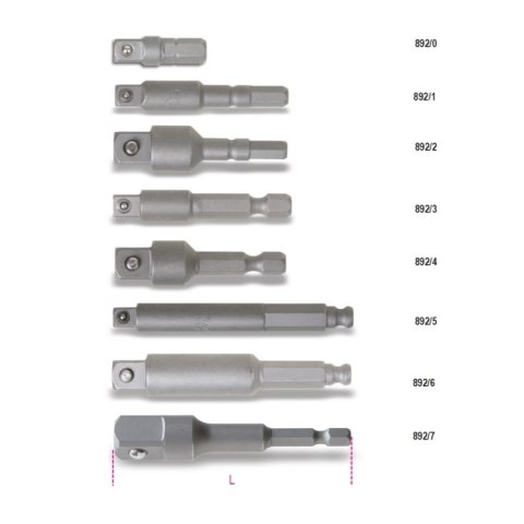 Beta Adapter do nasadek 1/4" z chwytem 5,5 mm, 892, dł. 50 mm, 892 Beta