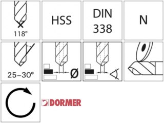 DORMER Zest.wiert.kretych 1-13mmX0,5+wier. d.otw.p.gw.A 002,118G typ N 4xD 29-cz.TinTipA095206Dormer,pudel