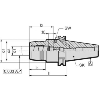 GÜHRING Uchwyt zacisk.hydraulicz. DIN69871ADB SK40, 10x80,5mm GÜHRING