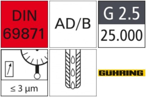 GÜHRING Uchwyt zacisk.hydraulicz. DIN69871ADB SK40, 10x80,5mm GÜHRING