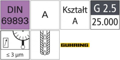 GÜHRING Uchwyt zacisk.hydraulicz. DIN69893A HSK-A63 10x80mm GÜHRING