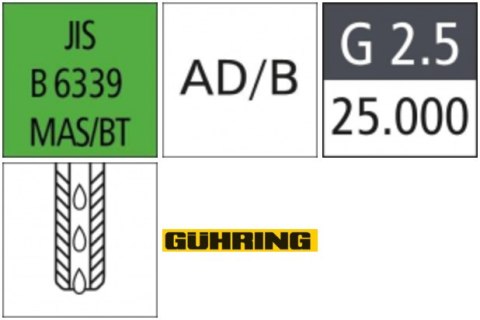 GÜHRING Uchwyt zacisk.hydraulicz. JIS6339 ADB BT40 10x90mm GÜHRING