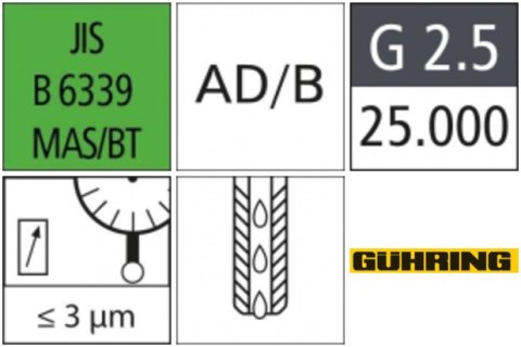 GÜHRING Uchwyt zacisk.hydraulicz. JIS6339 ADB BT40 20x72,5mm ciężki GÜHRING