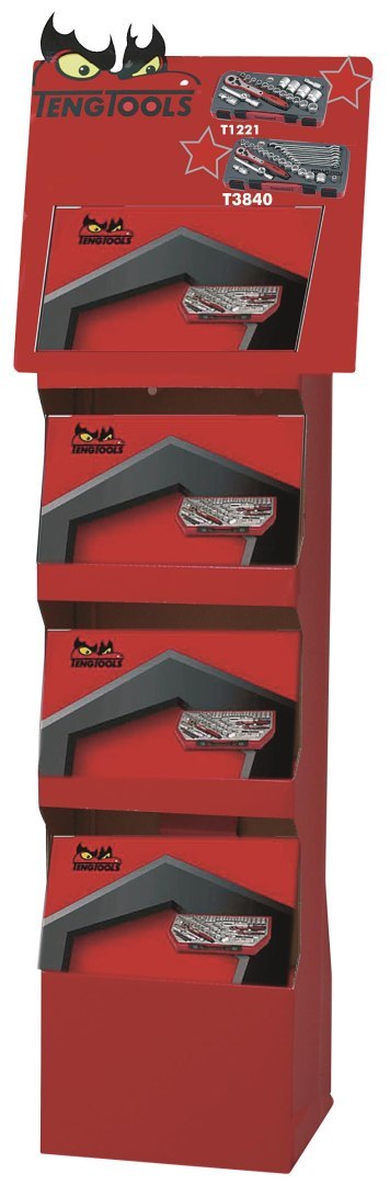 Teng Tools Stojak ekspozycyjny do zestawów kluczy nasadowych T1221 i T3840. Teng Tools PALM09C