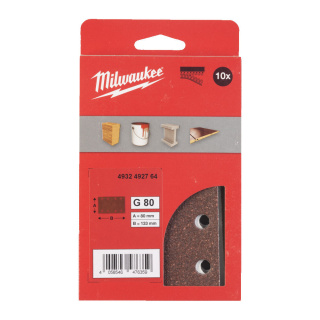 Milwaukee papier ścierny 80mm x 133mm 8 otworów p80 /10szt. 4932492764