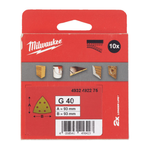 Milwaukee papier ścierny delta premium hp 93mm x 93mm /6 otworów p40 /10szt. 4932492275