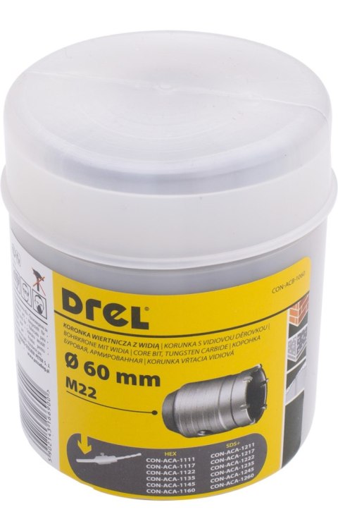 Drel Koronka wiertnicza z widią 60 mm CON-ACB-1060