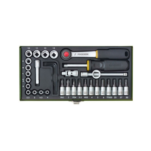 Proxxon Zestaw kluczy nasadowych dla mechaników 1/4" 36el. PR23080 Proxxon Zestaw kluczy nasadowych dla mechaników 1/4" 36el. PR23080