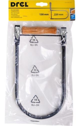 Drel Piła włosowa 130 mm, głębokość cięcia 250 mm, drewniany uchwyt CON-BHM-3013