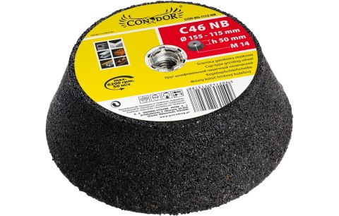 Drel Ściernica garnkowa stożkowa 155 mm, twardość NB CON-BG-1112-NB Drel Ściernica garnkowa stożkowa 155 mm, twardość NB CON-BG-1112-NB