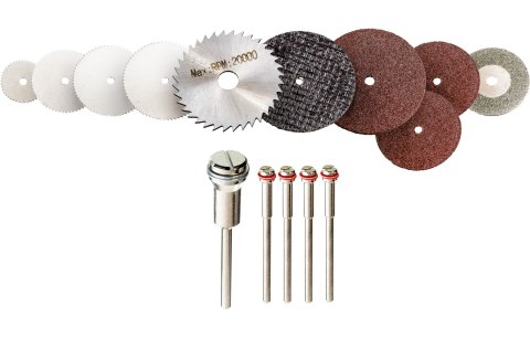 Drel Zestaw tarcz do miniszlifierki 9 szt. CON-ATA-1003 Drel Zestaw tarcz do miniszlifierki 9 szt. CON-ATA-1003