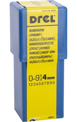 Drel Numeratory cyfrowe 4 mm, 9 szt. CON-CNC-3409