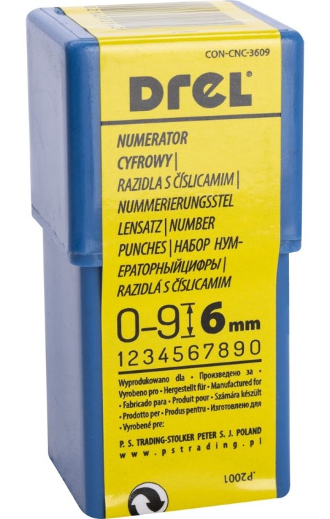 Drel Numeratory cyfrowe 6 mm, 9 szt. CON-CNC-3609