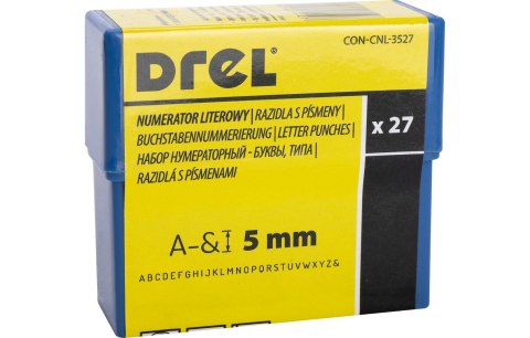 Drel Numeratory literowe 5 mm, 27 szt. CON-CNL-3527