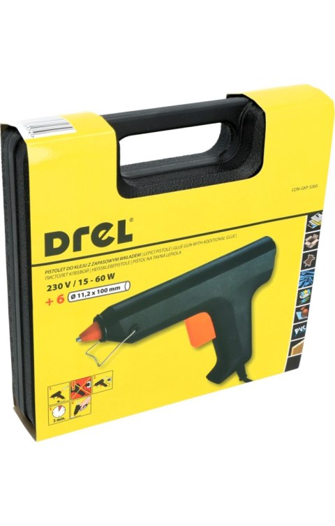 Drel Pistolet do kleju 11.2 mm, z zapasowym wkładem, 60 W CON-GKP-3260