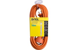 Drel Przedłużacz ogrodowy 10 m, 2 x 1 mm2, 10 A, pomarańczowy, PVC, OMY, bez uziemienia CON-KCO-10210
