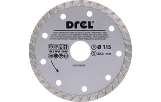 Drel Tarcza diamentowa 115 x 22.2 mm, Turbo CON-DCB-3011